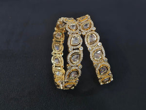 Cz Bangles Gold 09716 - KRISHNA'S SWETA JEWELLERY