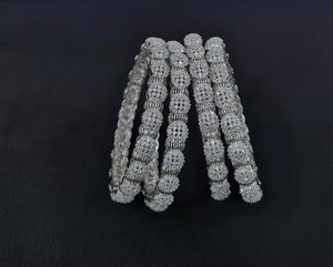 Cz Bangles Silver 09683 - KRISHNA'S SWETA JEWELLERY