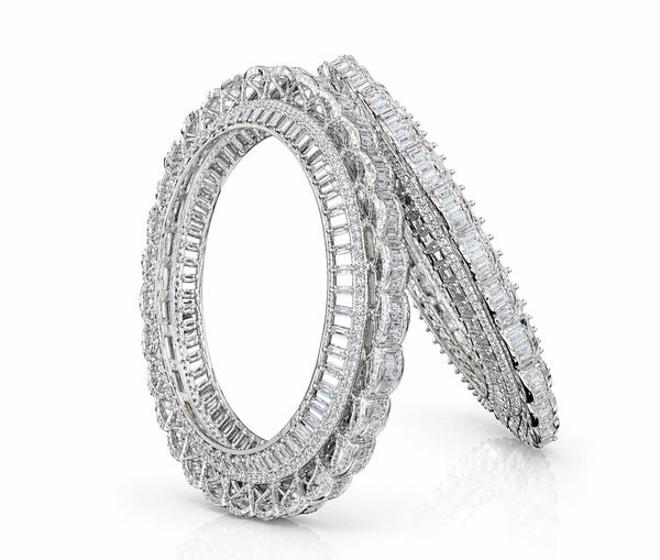 Cz Bangles Silver 09697 - KRISHNA'S SWETA JEWELLERY