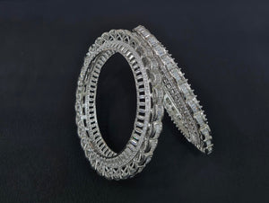 Cz Bangles Silver 09697 - KRISHNA'S SWETA JEWELLERY