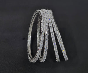 Cz Bangles Silver 09739 - KRISHNA'S SWETA JEWELLERY