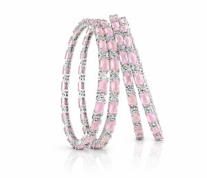 Cz Bangles Silver 09744 - KRISHNA'S SWETA JEWELLERY