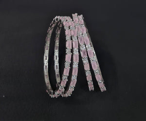 Cz Bangles Silver 09744 - KRISHNA'S SWETA JEWELLERY