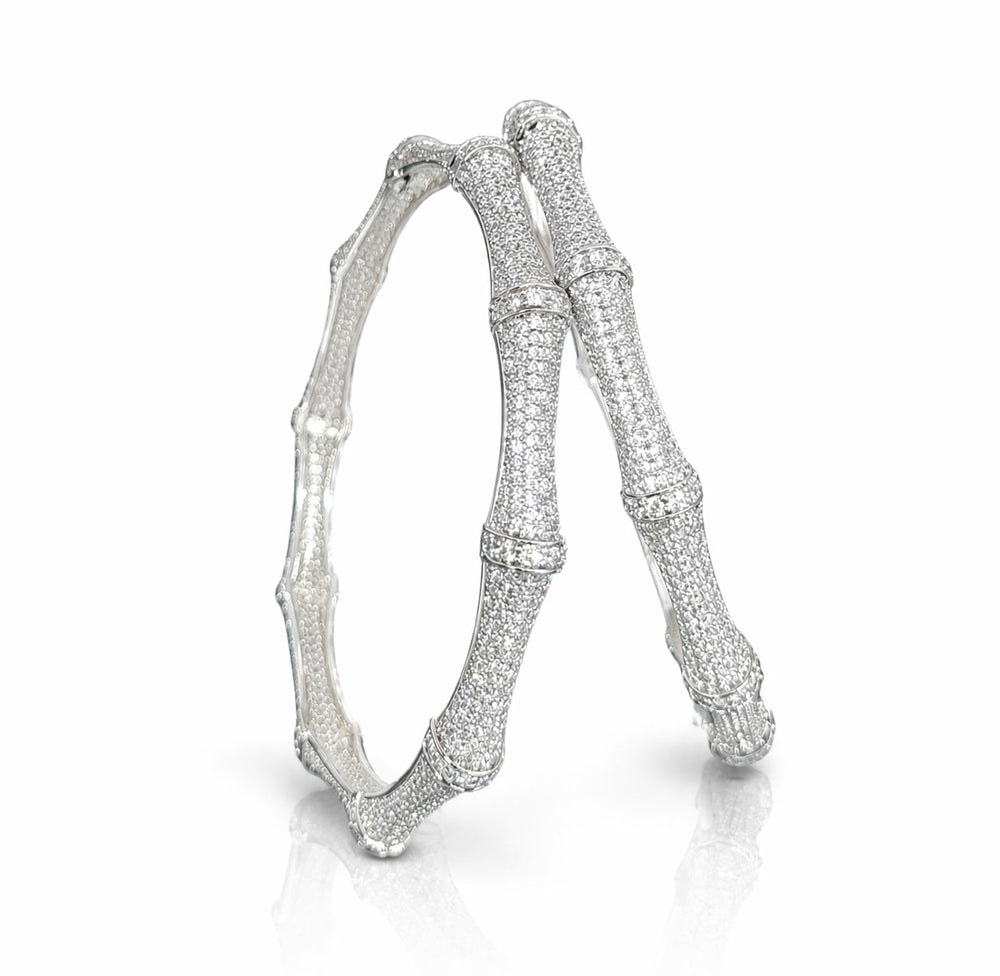 Cz Bangles Silver 09762 - KRISHNA'S SWETA JEWELLERY