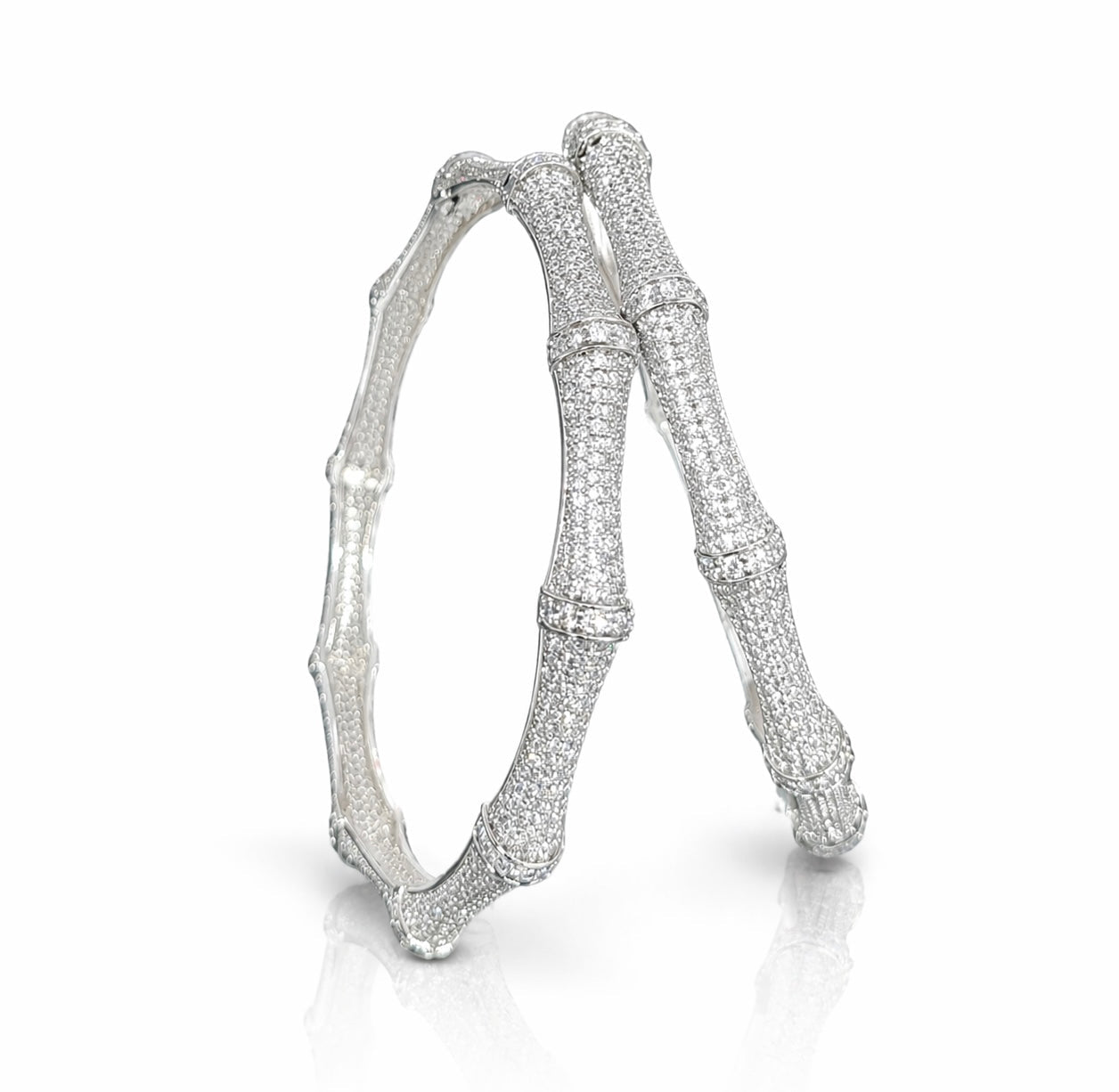 Cz Bangles Silver 09762 - KRISHNA'S SWETA JEWELLERY