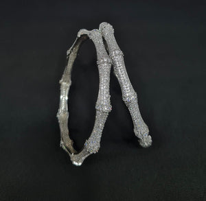 Cz Bangles Silver 09762 - KRISHNA'S SWETA JEWELLERY