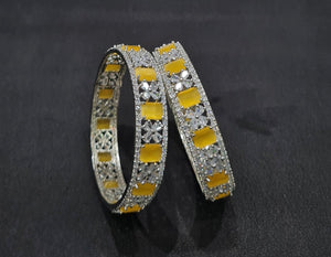 Cz Bangles Silver 09776 - KRISHNA'S SWETA JEWELLERY