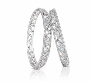 Cz Bangles Silver 09789 - KRISHNA'S SWETA JEWELLERY