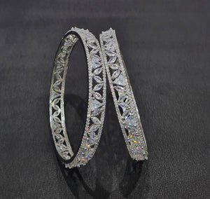 Cz Bangles Silver 09789 - KRISHNA'S SWETA JEWELLERY