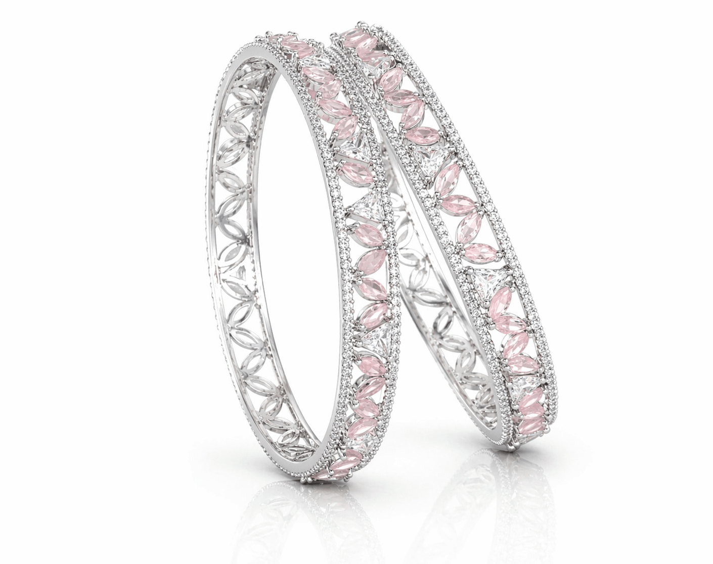 Cz Bangles Silver 09789 - KRISHNA'S SWETA JEWELLERY