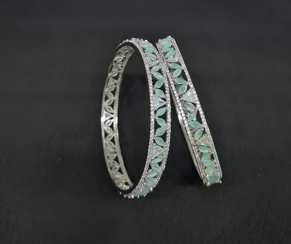 Cz Bangles Silver 09789 - KRISHNA'S SWETA JEWELLERY