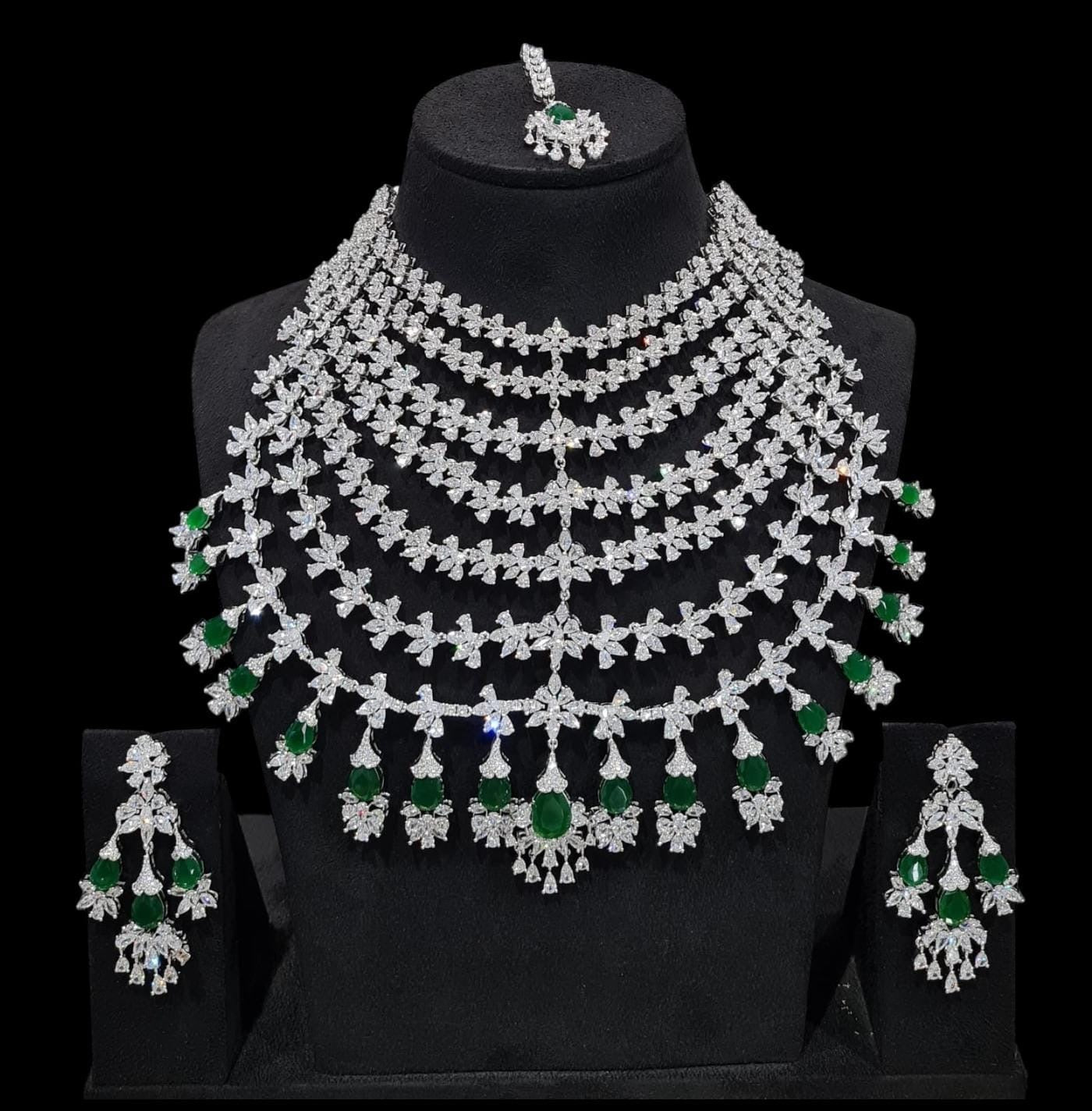 Cz Bride Necklace 01768 - KRISHNA'S SWETA JEWELLERY
