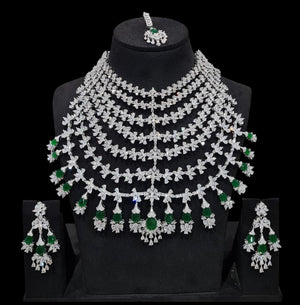 Cz Bride Necklace 01768 - KRISHNA'S SWETA JEWELLERY