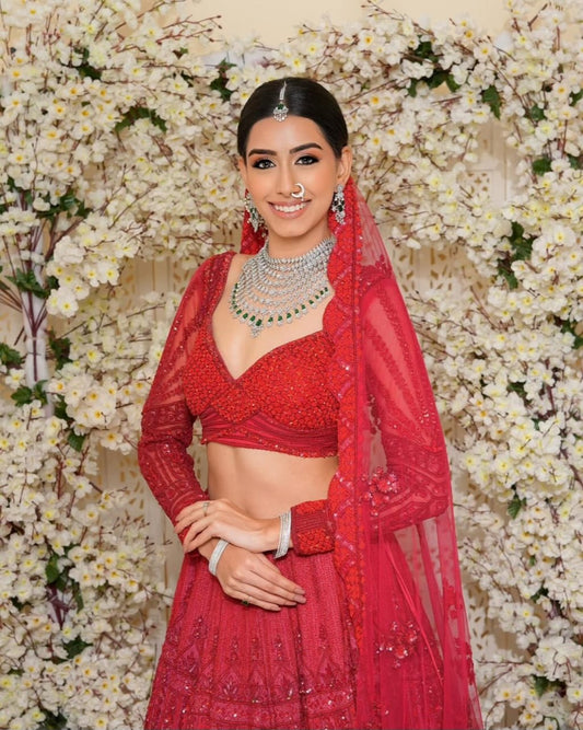 Cz Bride Necklace 01768 - KRISHNA'S SWETA JEWELLERY