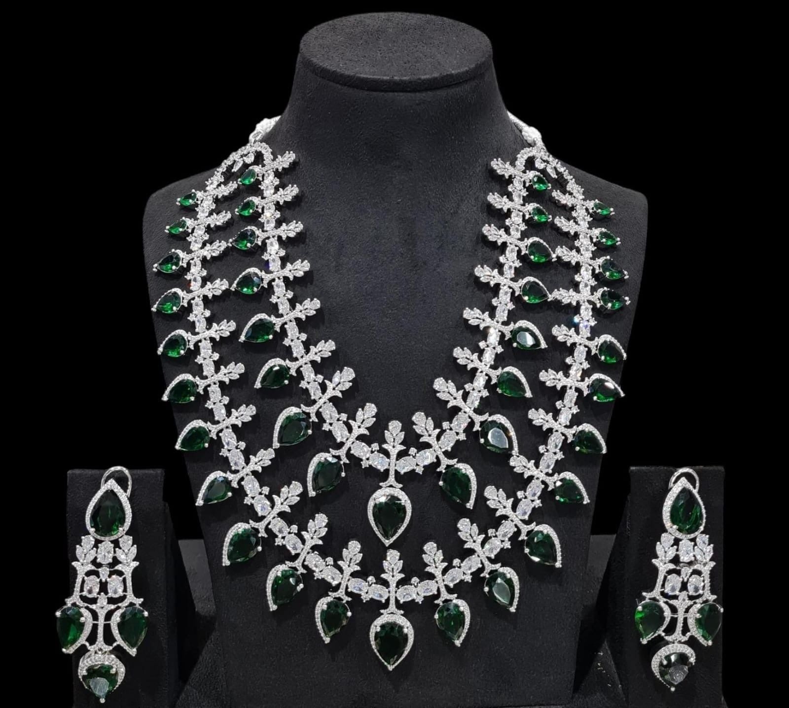 Cz bride necklace 01769 - KRISHNA'S SWETA JEWELLERY