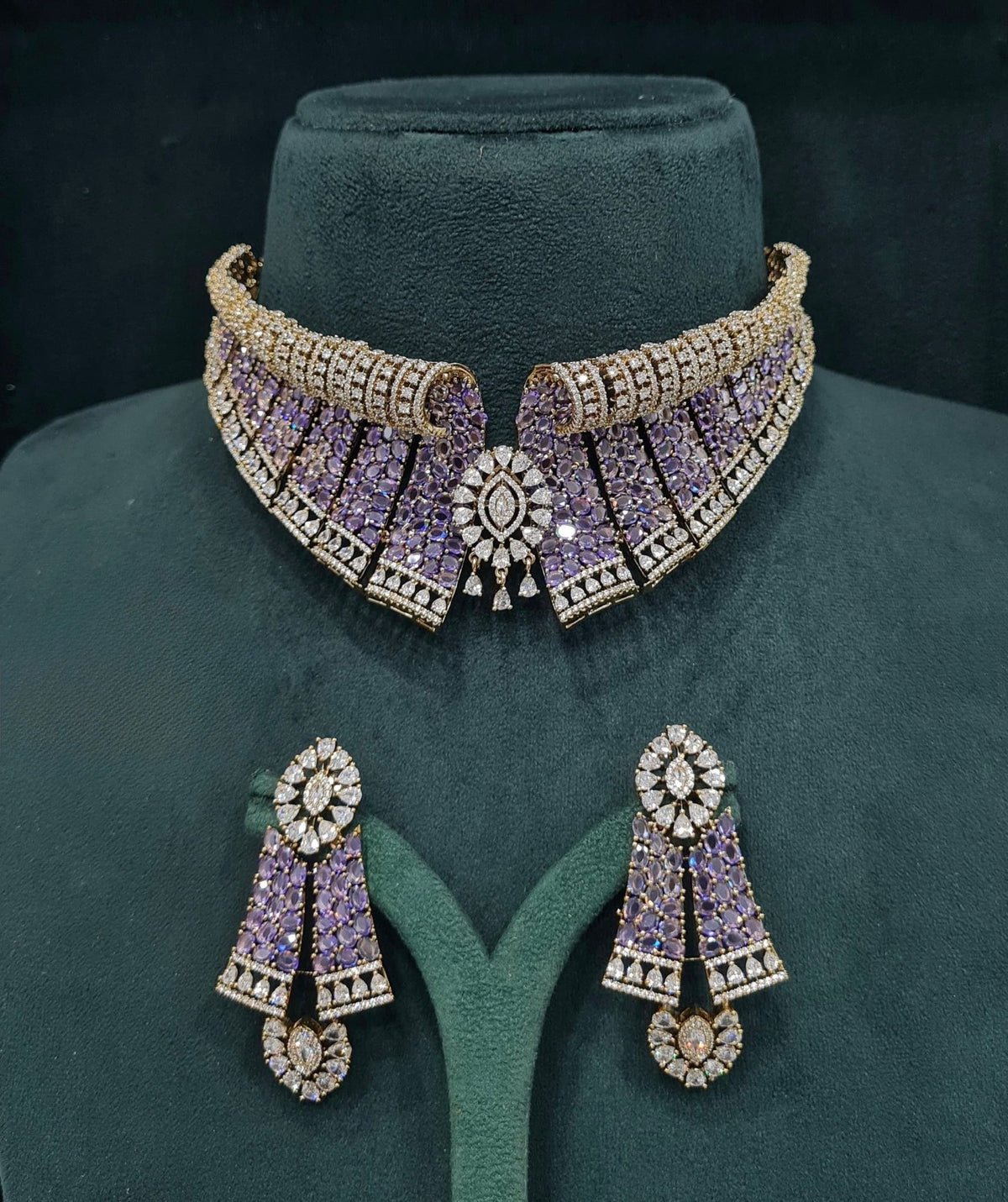 Cz Bride Set 05464 - KRISHNA'S SWETA JEWELLERY