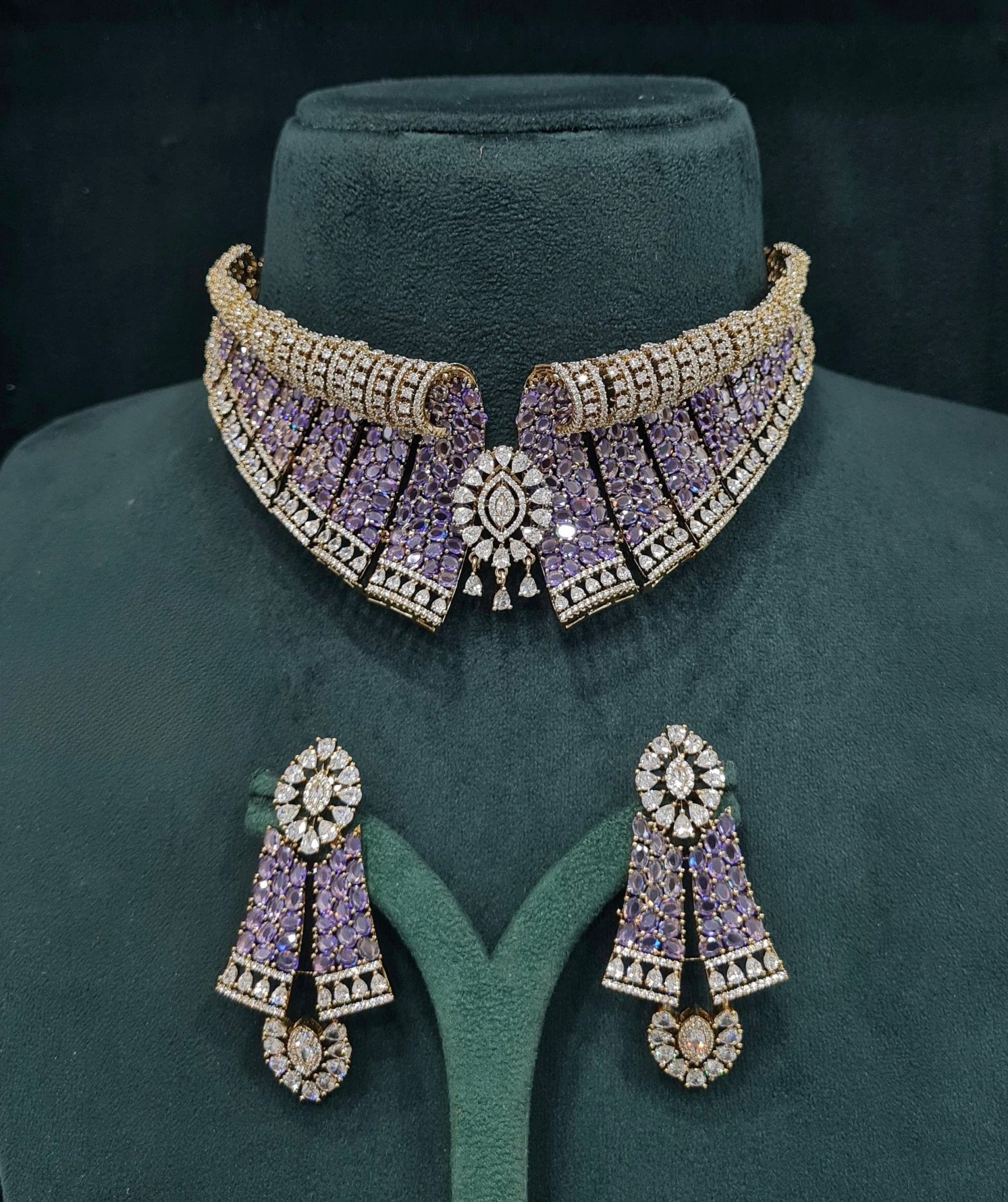Cz Bride Set 05464 - KRISHNA'S SWETA JEWELLERY