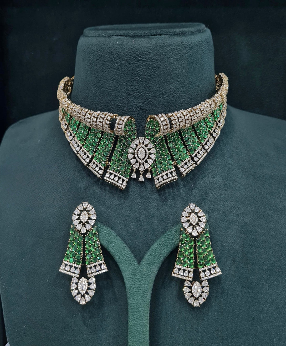 Cz Bride Set 05464 - KRISHNA'S SWETA JEWELLERY