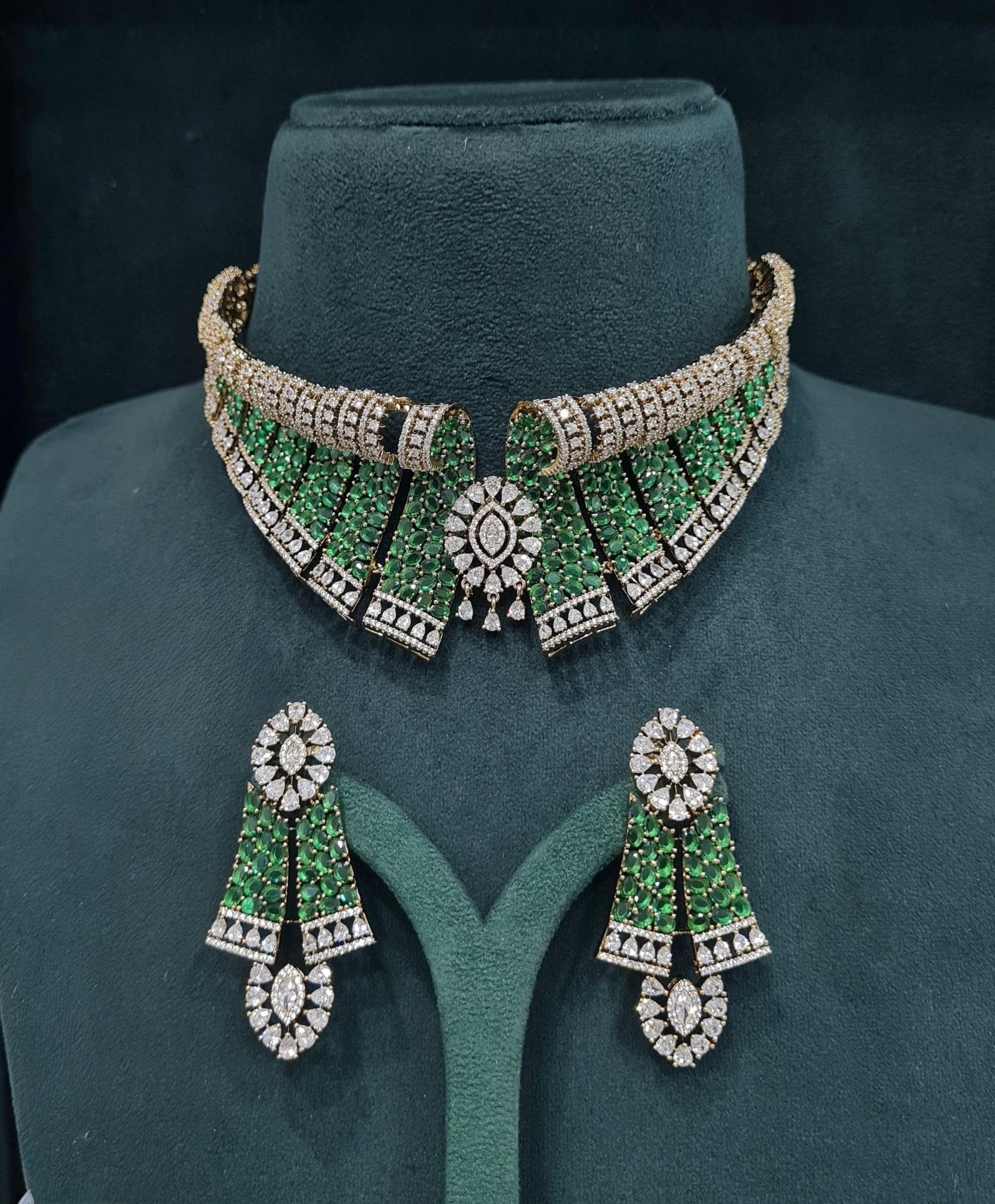 Cz Bride Set 05464 - KRISHNA'S SWETA JEWELLERY