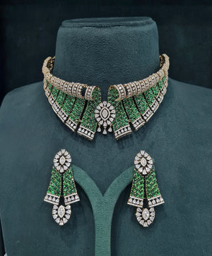 Cz Bride Set 05464 - KRISHNA'S SWETA JEWELLERY