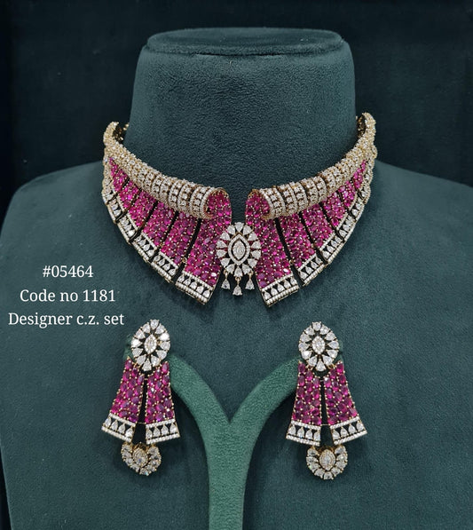 Cz Bride Set 05464 - KRISHNA'S SWETA JEWELLERY