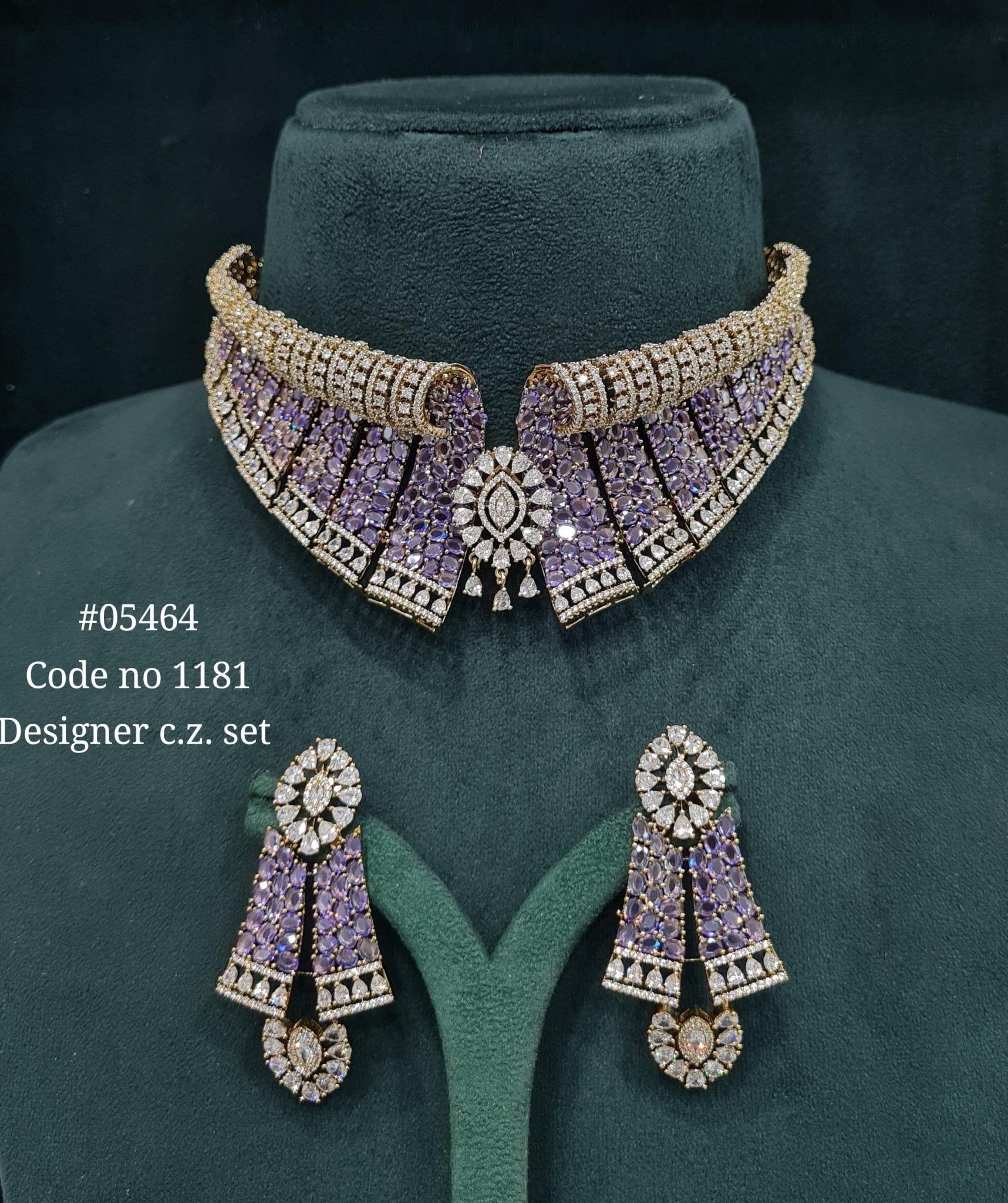 Cz Bride Set 05464 - KRISHNA'S SWETA JEWELLERY