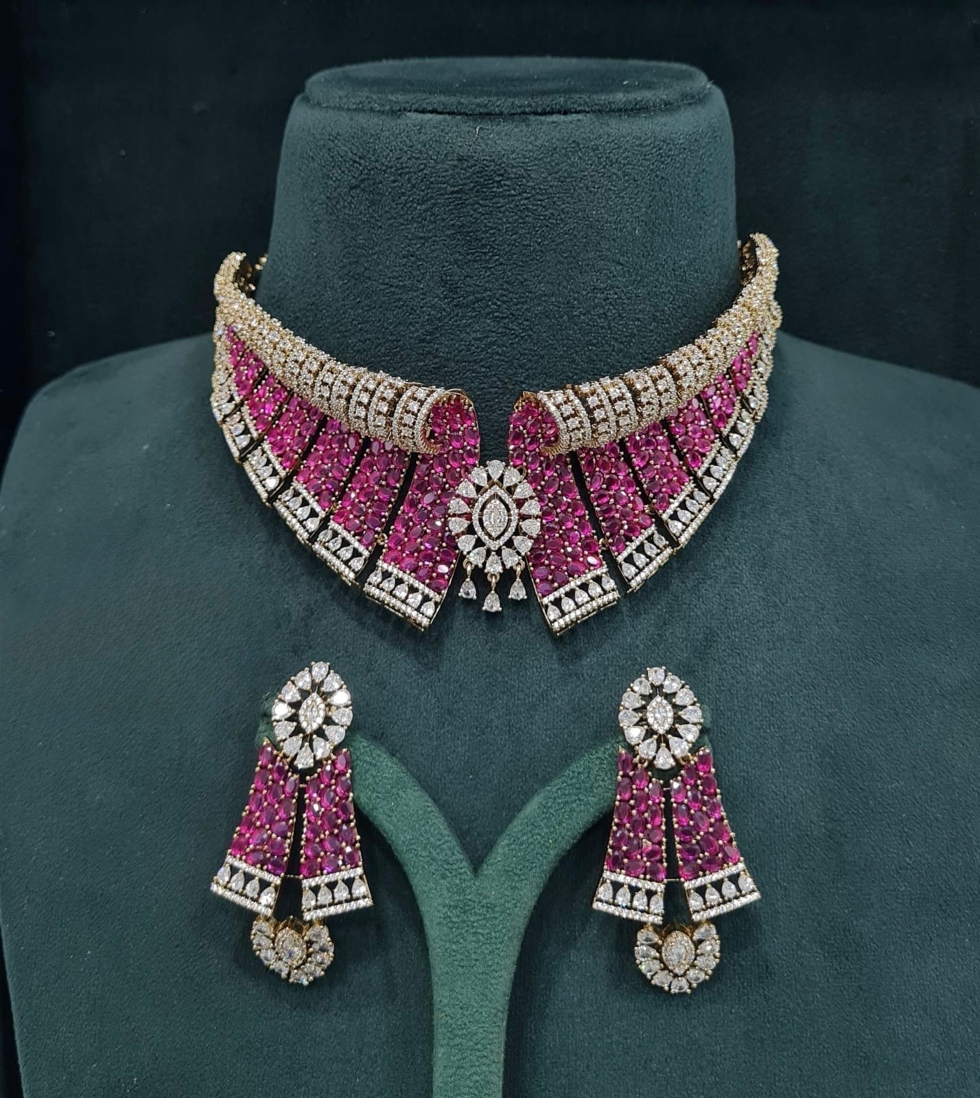 Cz Bride Set 05464 - KRISHNA'S SWETA JEWELLERY
