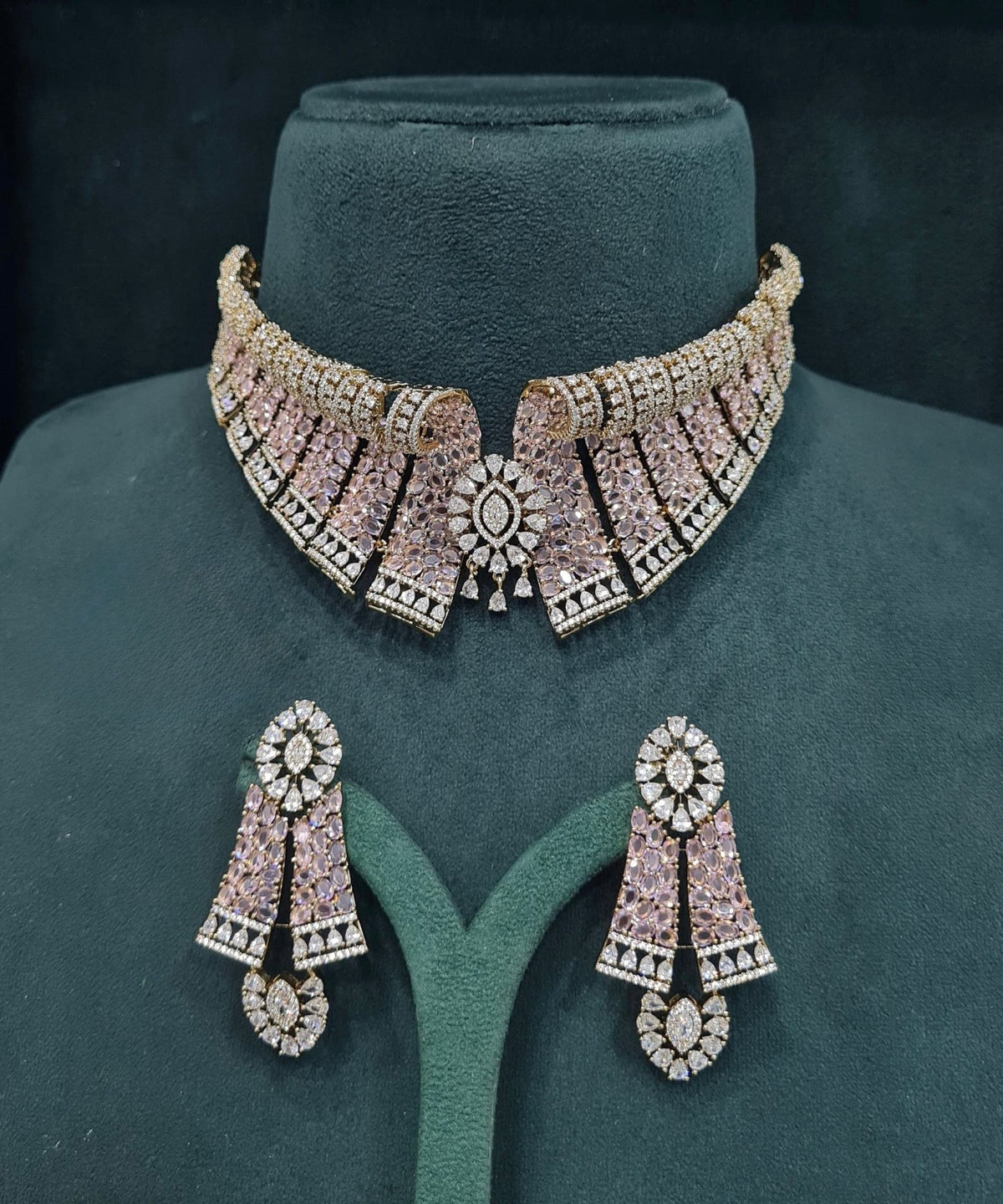Cz Bride Set 05464 - KRISHNA'S SWETA JEWELLERY