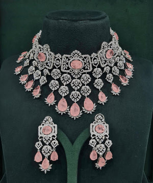 Cz Bride Set 10378 - KRISHNA'S SWETA JEWELLERY