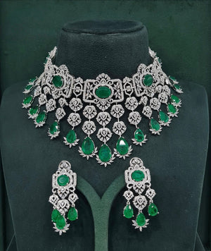 Cz Bride Set 10378 - KRISHNA'S SWETA JEWELLERY