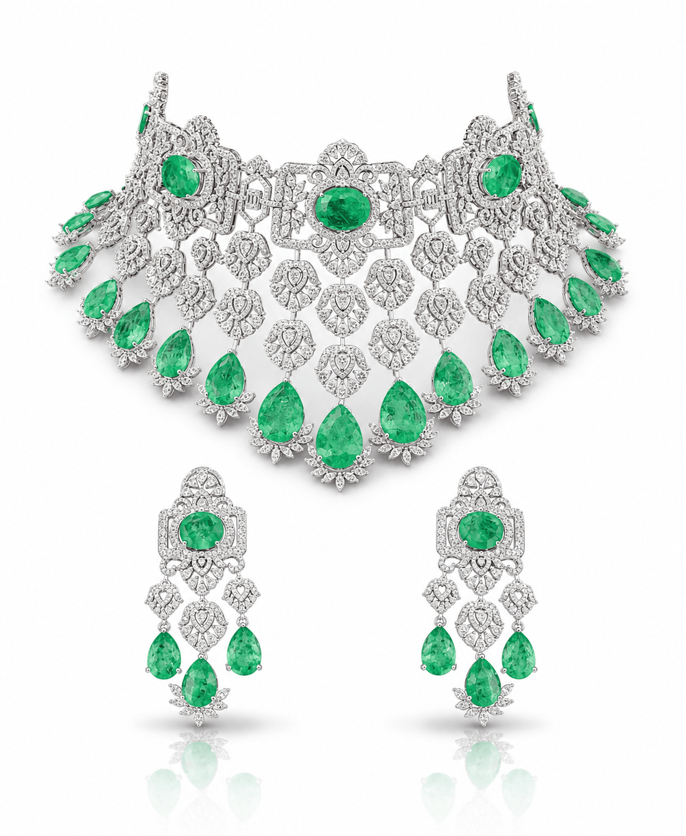 Cz Bride Set 10378 - KRISHNA'S SWETA JEWELLERY