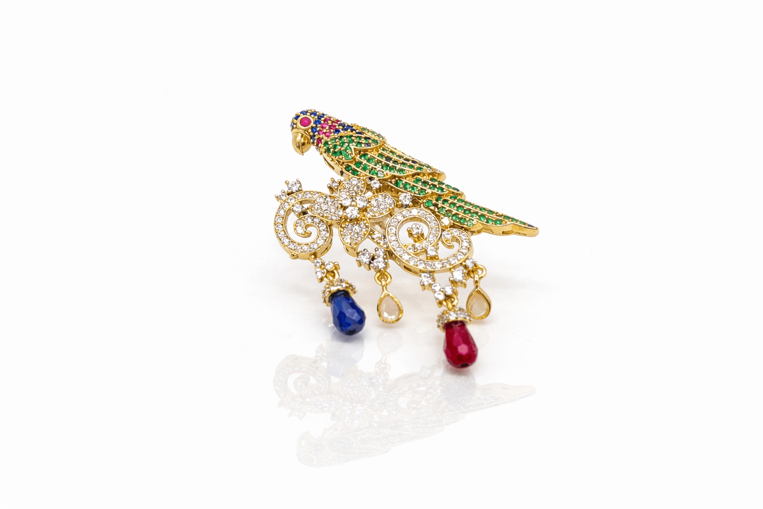 Cz Brooch 09424 - KRISHNA'S SWETA JEWELLERY