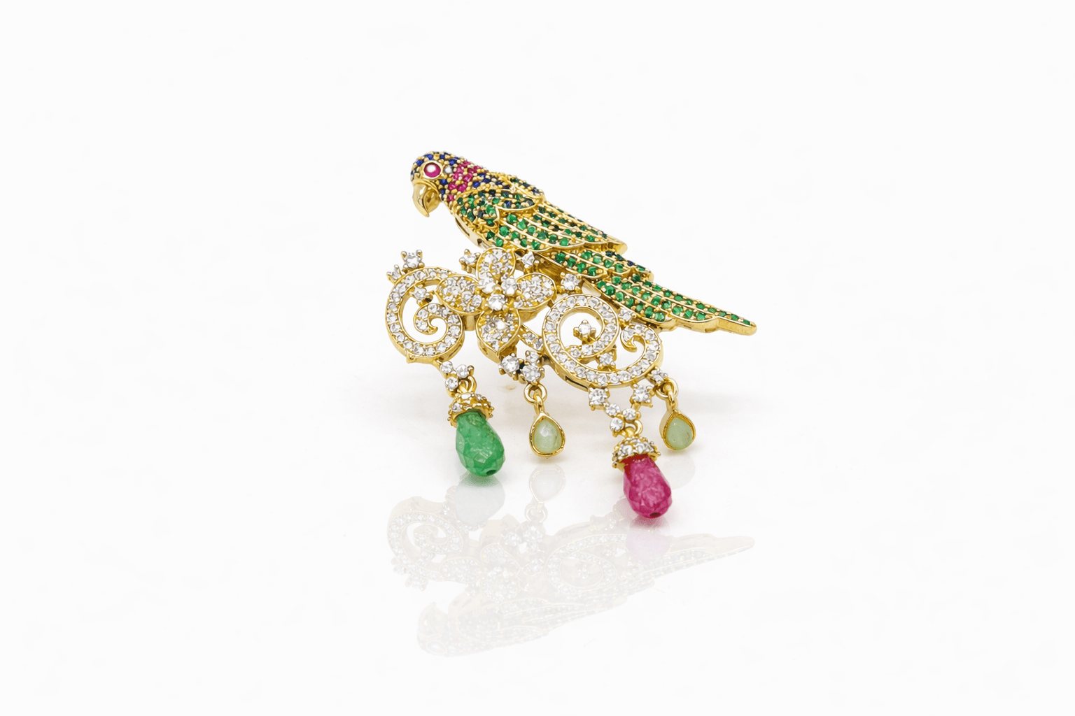 Cz Brooch 09424 - KRISHNA'S SWETA JEWELLERY