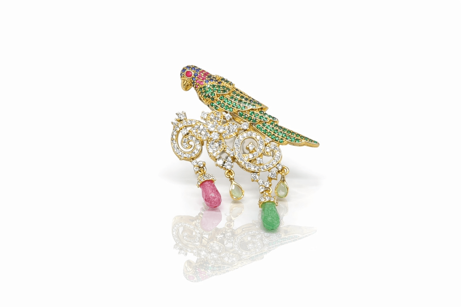 Cz Brooch 09424 - KRISHNA'S SWETA JEWELLERY