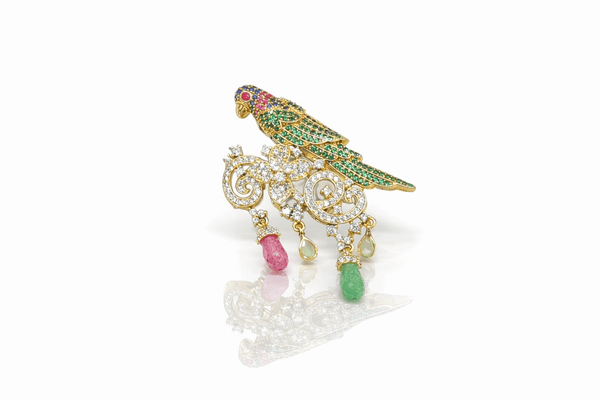 Cz Brooch 09424 - KRISHNA'S SWETA JEWELLERY