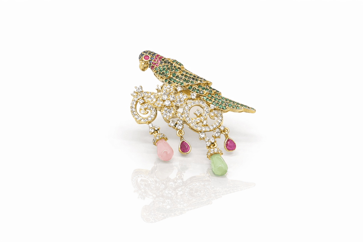 Cz Brooch 09424 - KRISHNA'S SWETA JEWELLERY
