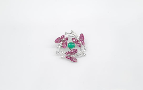 Cz Brooch 10571 - KRISHNA'S SWETA JEWELLERY