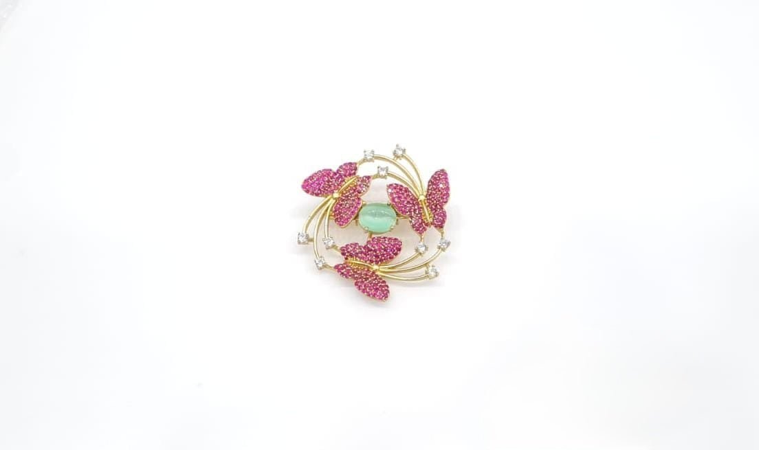 Cz Brooch 10571 - KRISHNA'S SWETA JEWELLERY