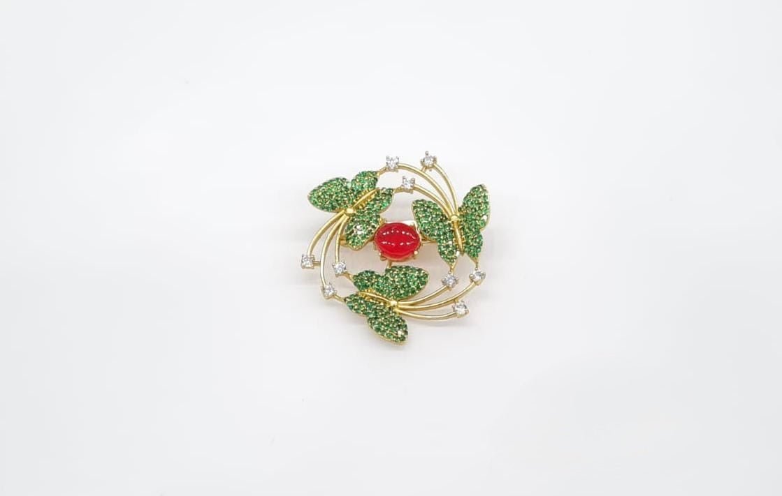 Cz Brooch 10571 - KRISHNA'S SWETA JEWELLERY