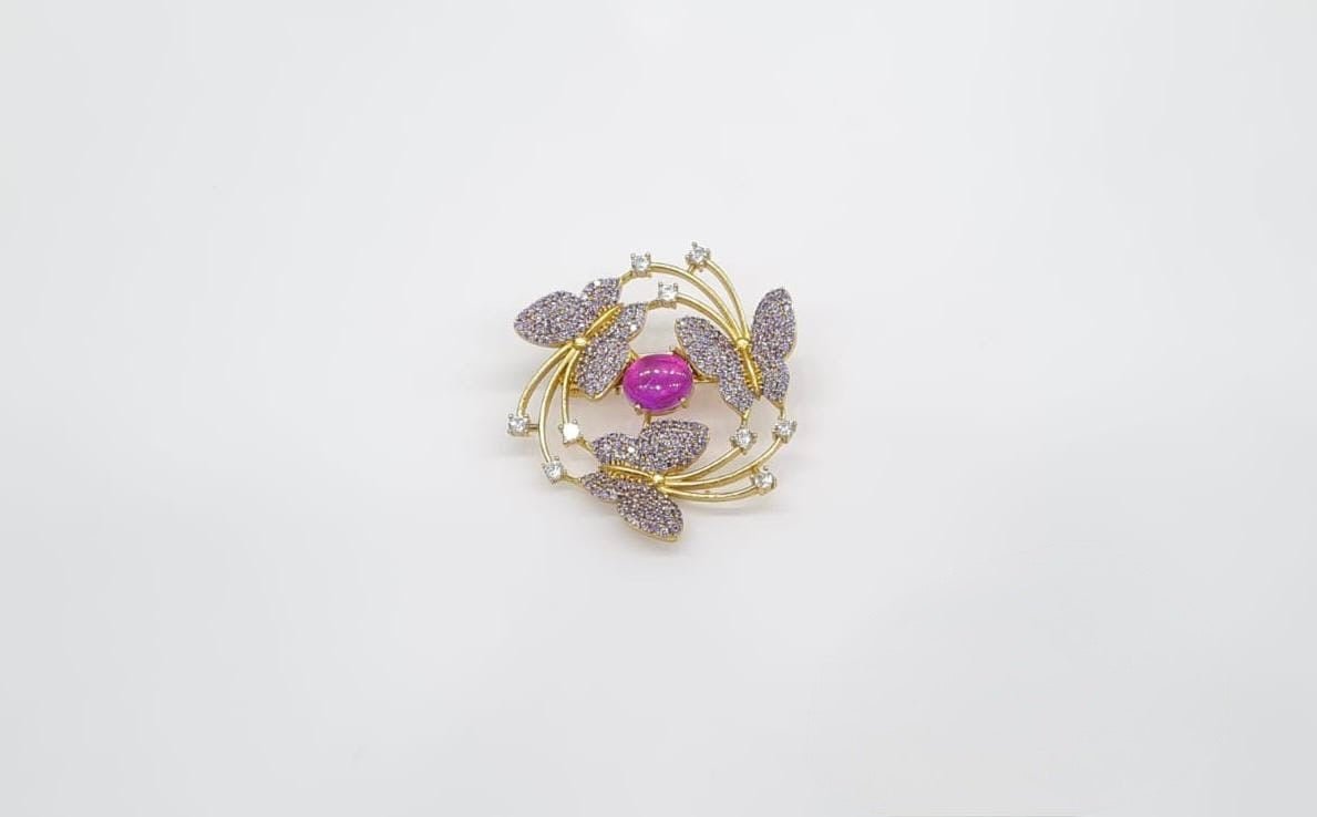 Cz Brooch 10571 - KRISHNA'S SWETA JEWELLERY
