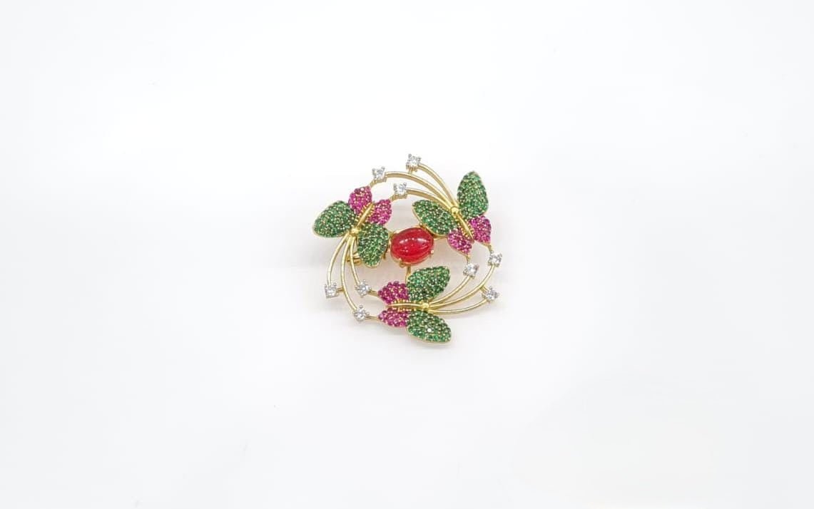Cz Brooch 10571 - KRISHNA'S SWETA JEWELLERY