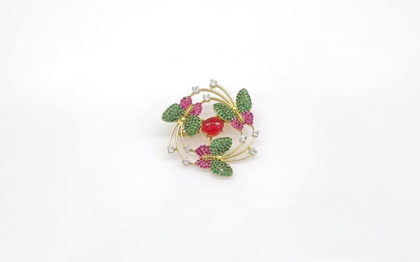 Cz Brooch 10571 - KRISHNA'S SWETA JEWELLERY