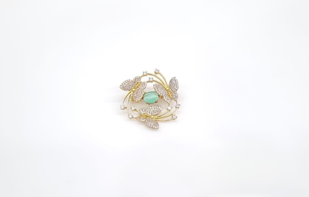 Cz Brooch 10571 - KRISHNA'S SWETA JEWELLERY