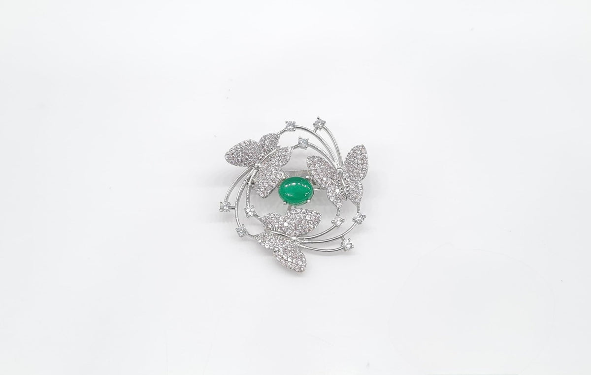 Cz Brooch 10571 - KRISHNA'S SWETA JEWELLERY