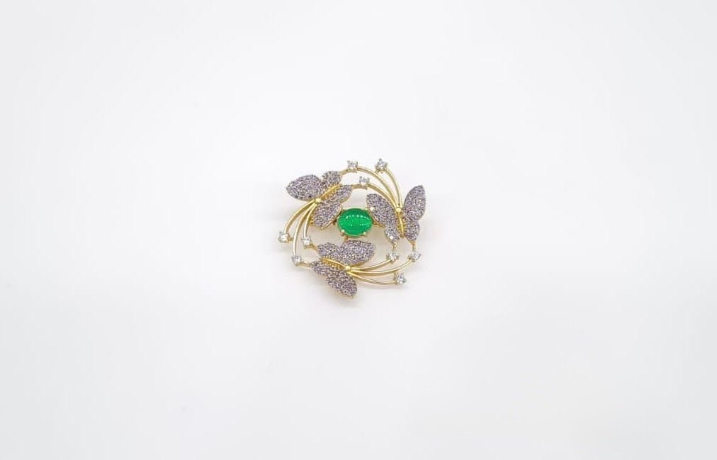 Cz Brooch 10571 - KRISHNA'S SWETA JEWELLERY