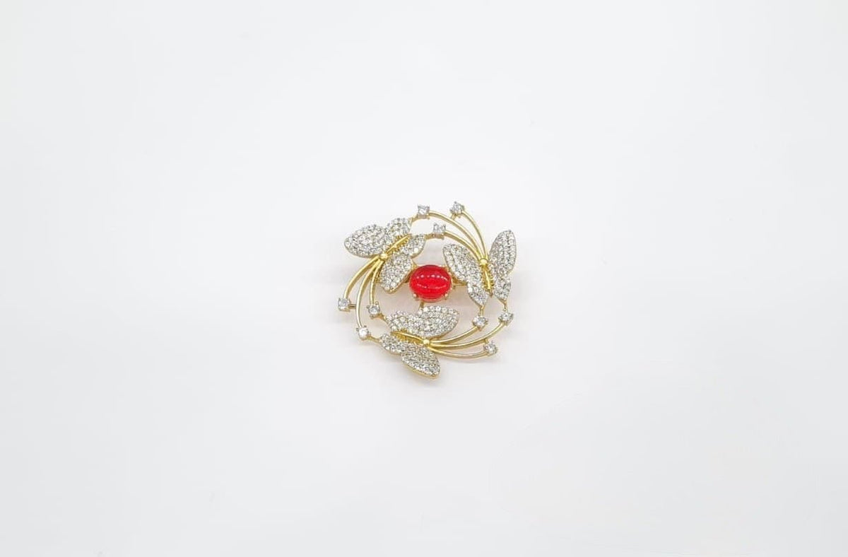 Cz Brooch 10571 - KRISHNA'S SWETA JEWELLERY