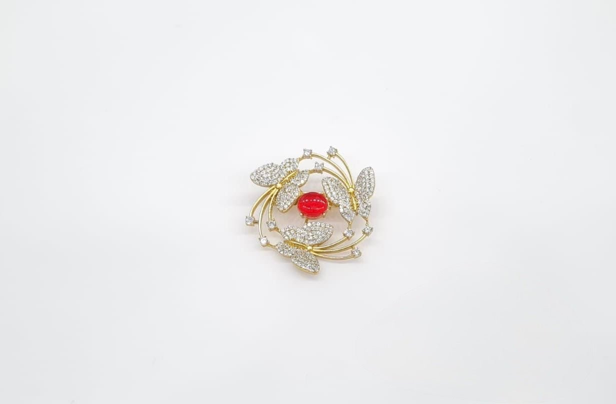 Cz Brooch 10571 - KRISHNA'S SWETA JEWELLERY