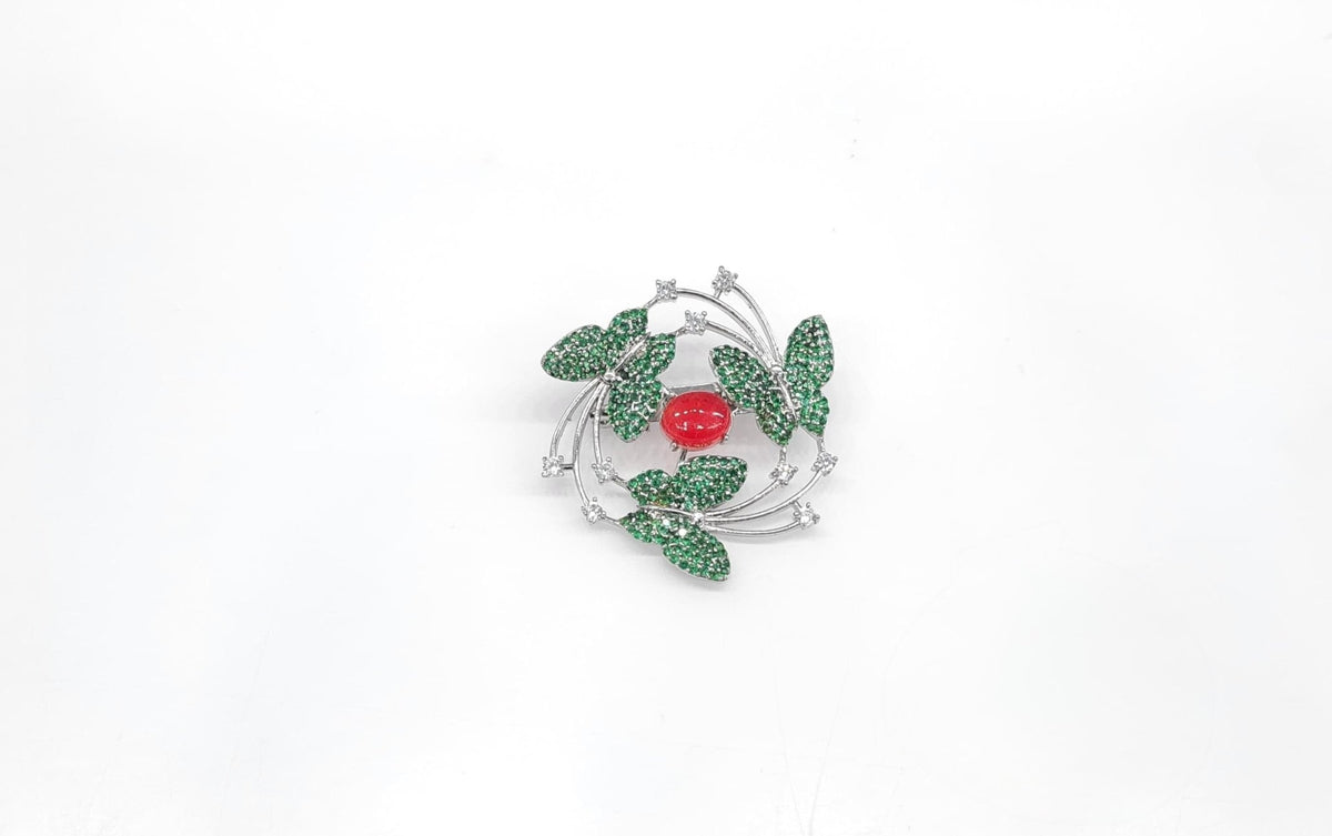 Cz Brooch 10571 - KRISHNA'S SWETA JEWELLERY