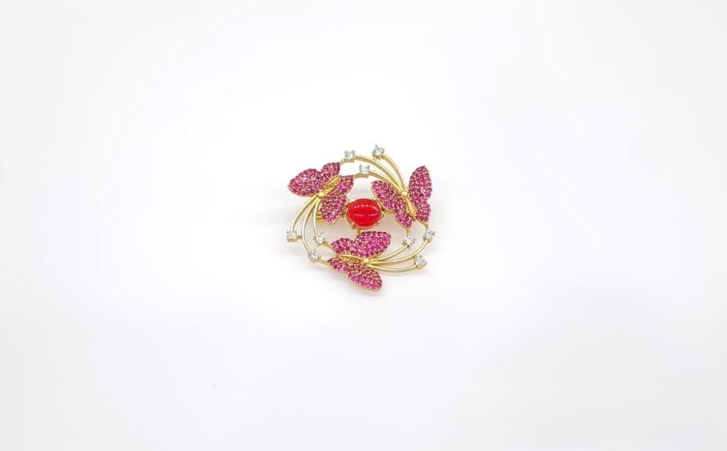 Cz Brooch 10571 - KRISHNA'S SWETA JEWELLERY