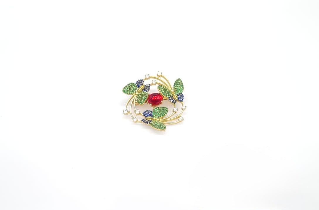 Cz Brooch 10571 - KRISHNA'S SWETA JEWELLERY
